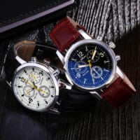 Men's Belt Watch - Sports Quartz Watch with Leather Strap