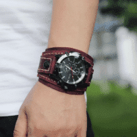 Vintage Hand Stitched Leather Watch - Antique Style for Men..
