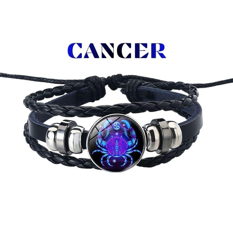 Zodiac Constellation Bracelet - Braided Leather Astrological Charm Bracelet - Image 11